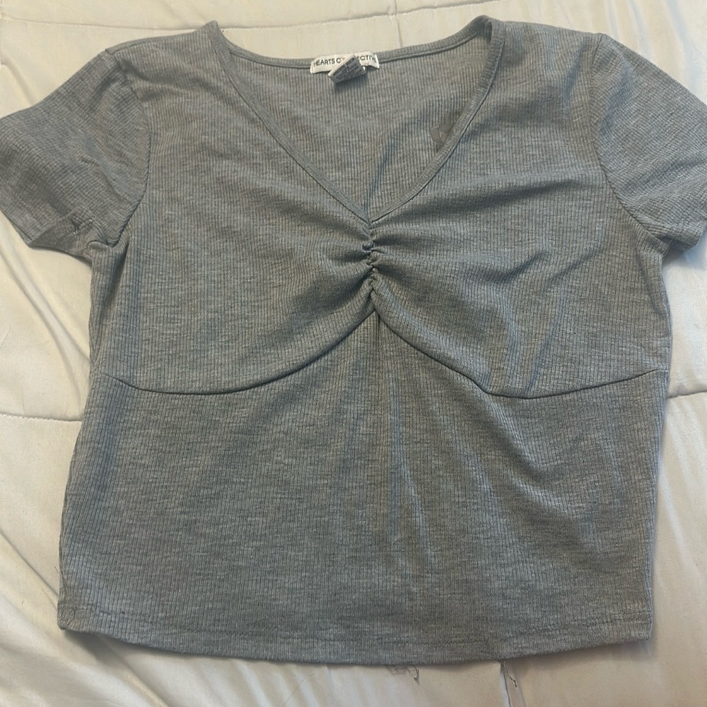 Gray Crop Top
